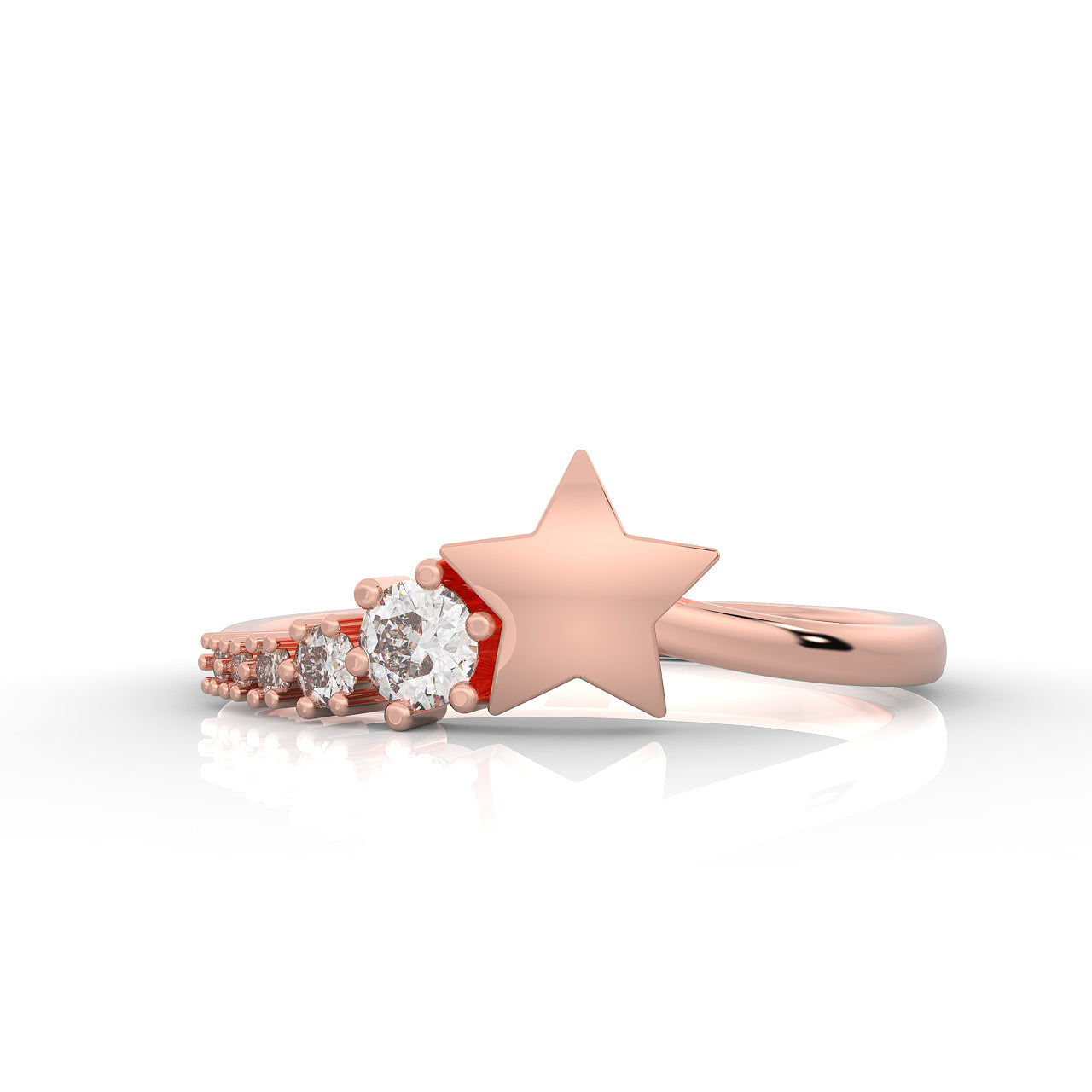 Shining Star Stackable Ring, Hallmarked 925 Sterling Silver - sitabo